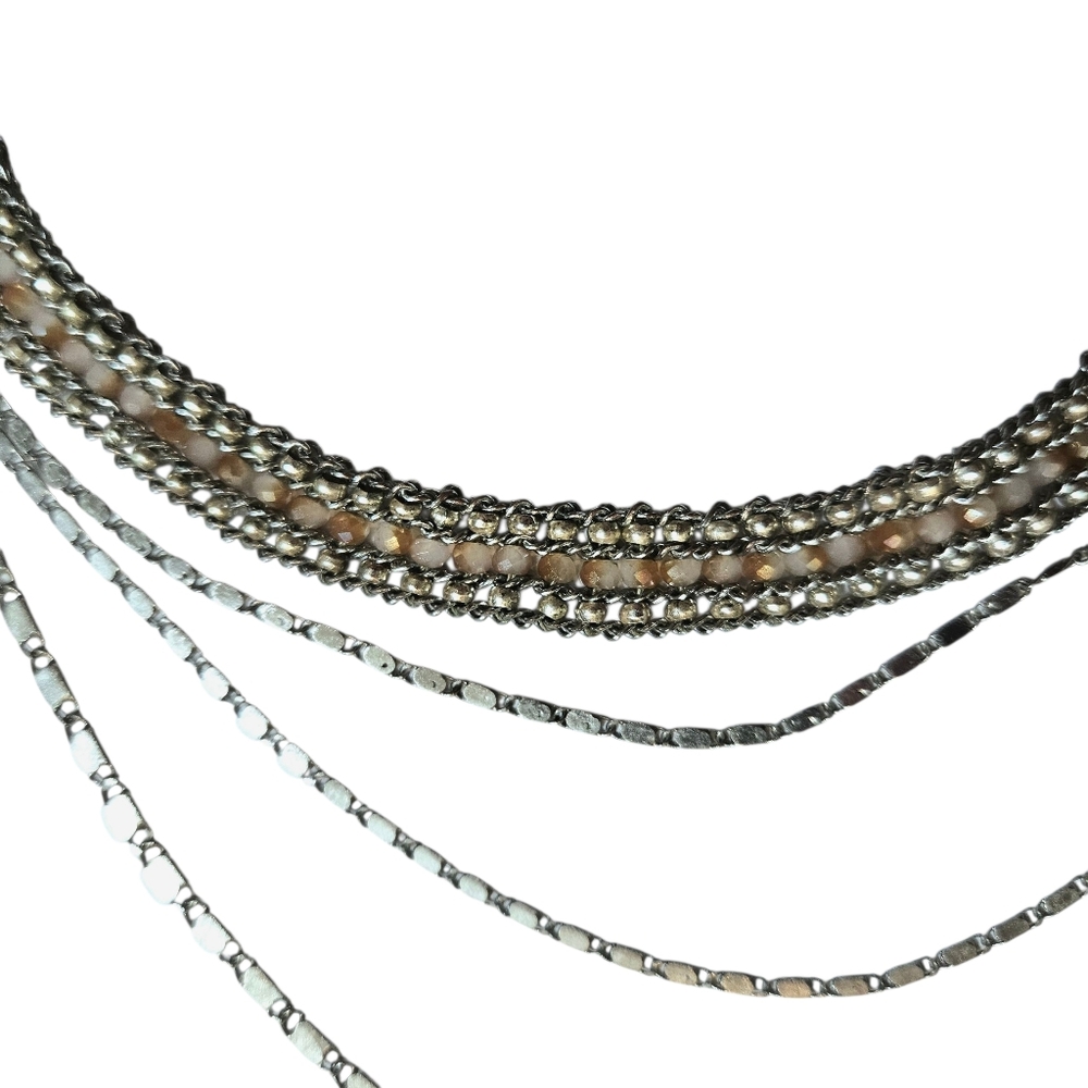 Nakamol Layered Silver Choker Necklace - Picture 4 of 5